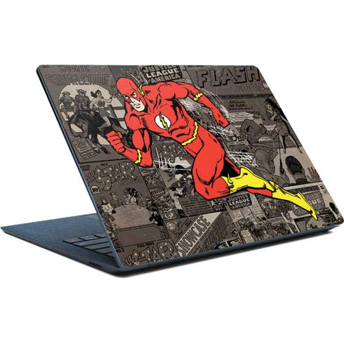 DC Comics The Flash Vintage Action pose pattern Surface Laptop Skin